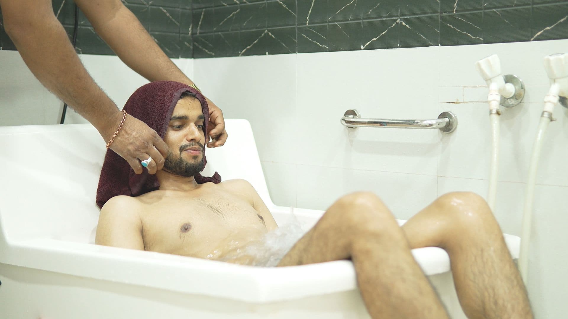 Naturopathy water therapy in a tiled treatment room